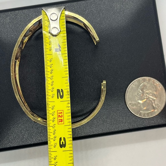 Harper 1/20 12k gold filled filigree open scroll cuff bracelet two tone gold - Picture 6 of 16